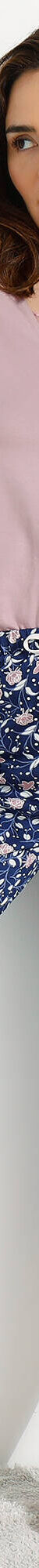 Pantacourt pyjama coton imprimé floral (marine / mauve) Pantacourt pyjama coton imprimé floral (marine / mauve)
